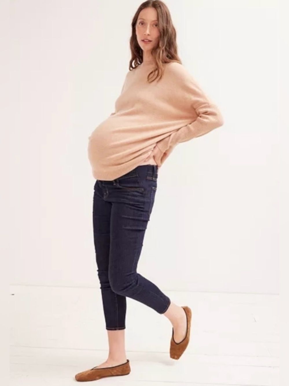 Hatch Strong Like a Mama Maternity Underbelly Slim Dark Wash Rinse Jeans 26